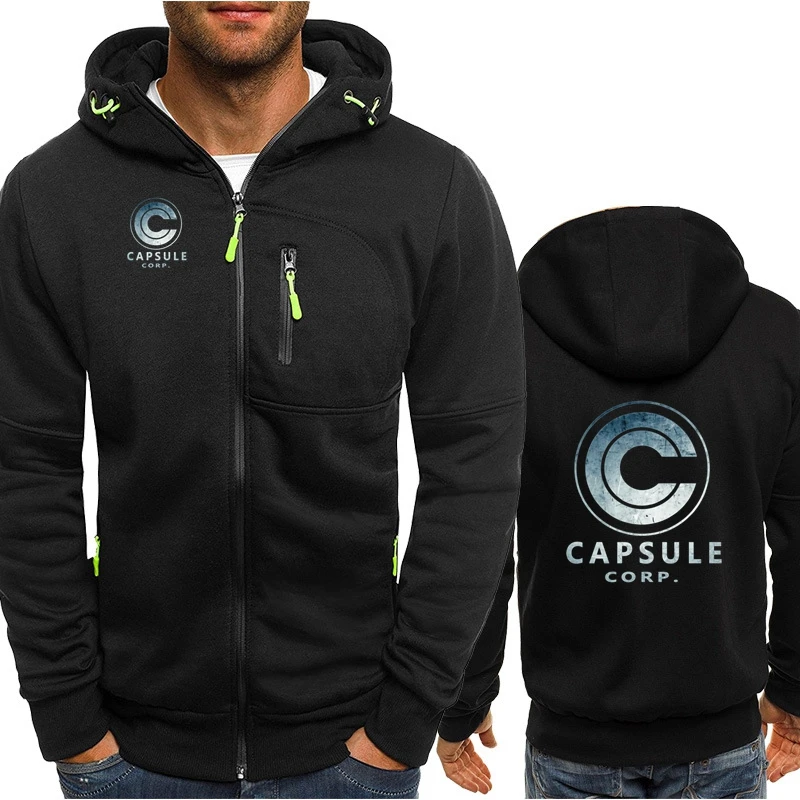 Anime Capsule Corp Super Goku Men Jackets Hoodies Coats Casual Zipper Sweatshirts S-4XL