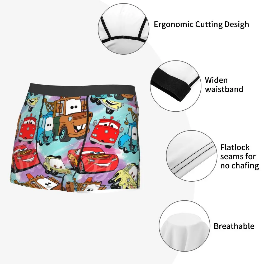 Custom Lightning McQueen Car Collage Boxers Shorts Men's Briefs Underwear Cool Underpants