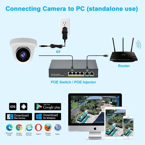 UniLook 미니 돔 POE IP 카메라, 야외 보안, 내장 마이크, 오디오 보안, 야간 투시경, Hikvision 호환, H.265, 4MP 5
