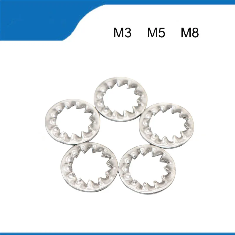 304 Stainless Steel Internal Serrated Lock Washer M3 M5 M8 50/100