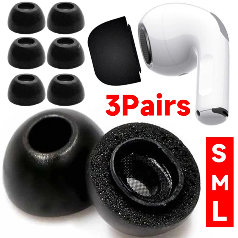 

3-1Pairs Memory Foam Ear Tips for Apple AirPods Pro Soft Sponge Replacement Earplug Cover Eartip L M S in-ear Headphones Eartips