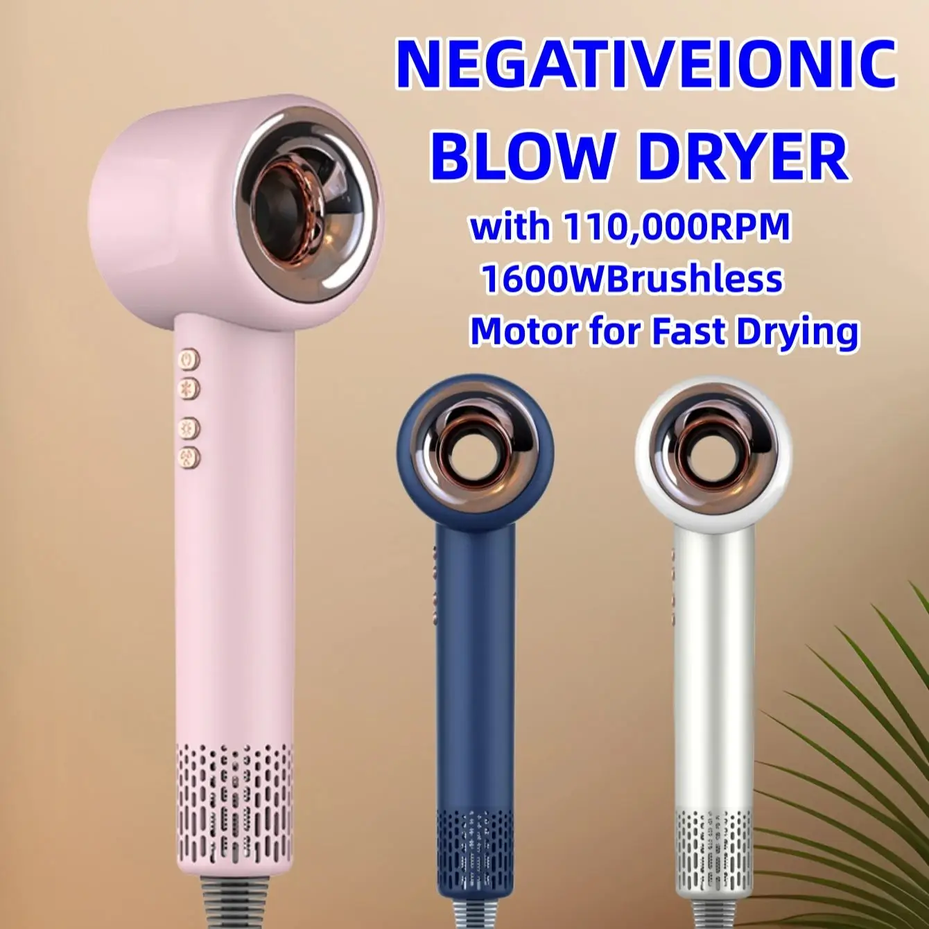 1600W Negative Ion Hair Blower Constant Temperature Hair Care For Barbershop