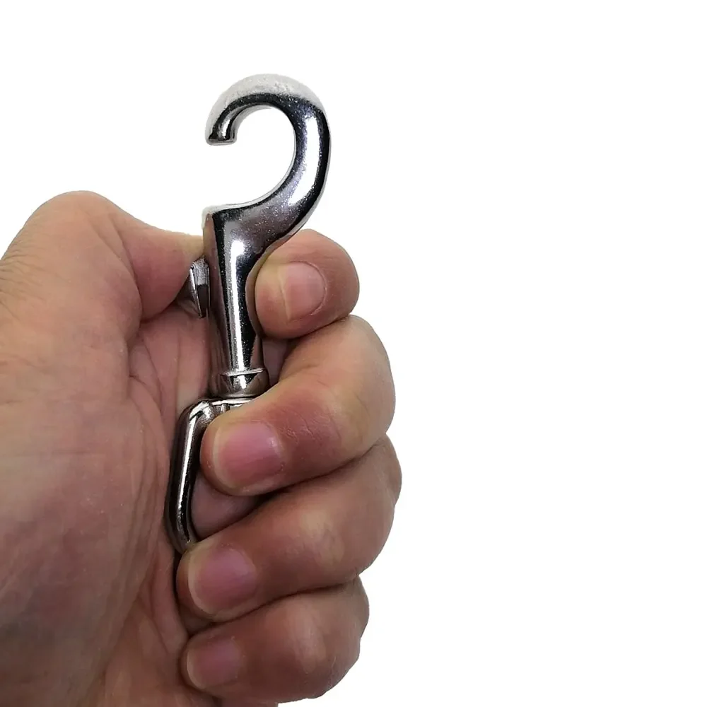 316 Stainless Steel Swivel Eye Bolt Snap Hook Scuba Snorkeling Key Chain 4