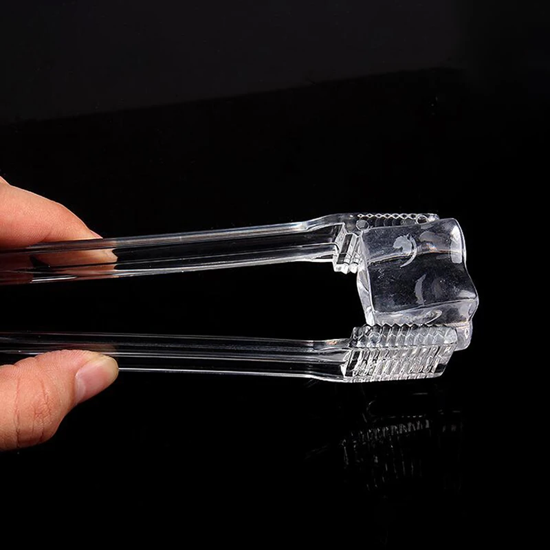 Clear Plastic Barbecue BBQ Clip, Bread Food Ice Clamp, Tongs Tool, Bar Kitchen Accessories, 16*3.5cm, 1Pc
