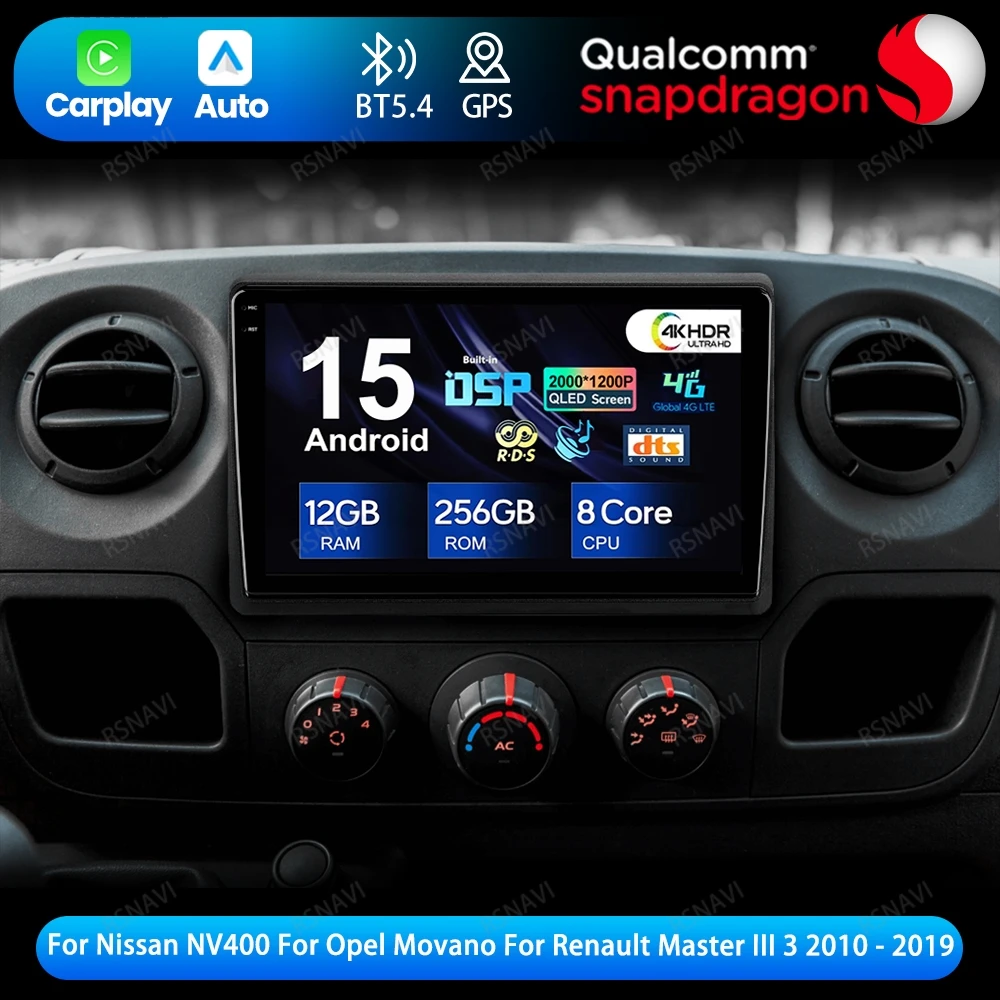 für Opel Movano B Auto Radio DAB Bluetooth GPS wireless Apple Carplay