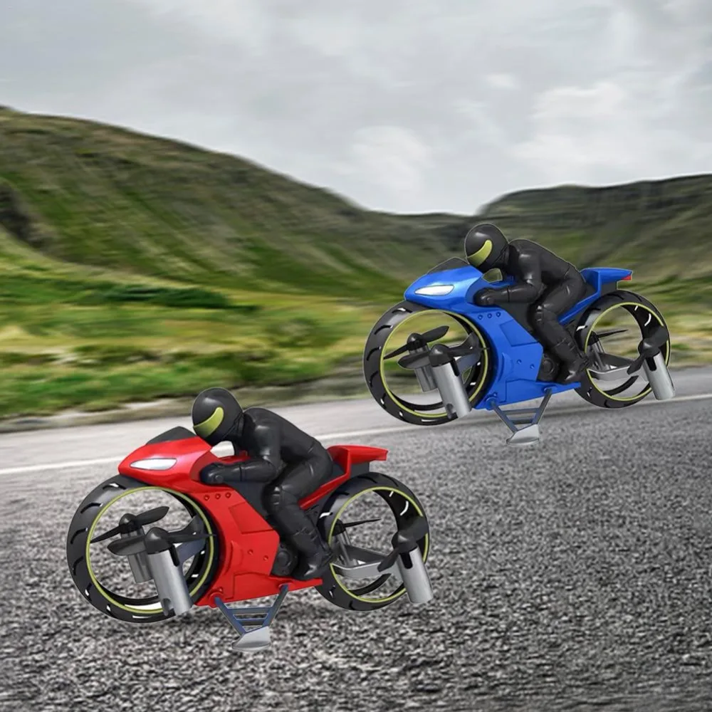 Juguetes de motocicleta para niños, Dron de motocicleta acrobática con Control remoto, modo Dual de tierra y aire, cuadricóptero de motocicleta RC recargable