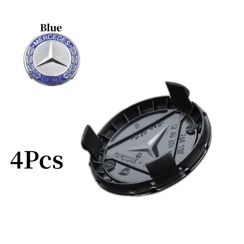 4Pcs 75MM Mercedes Wheel Center Caps For W176 W177 W203 W204 W205 W206 W212 W213 W214 W211 W223 W222 W222 W223 W246 W247 W219