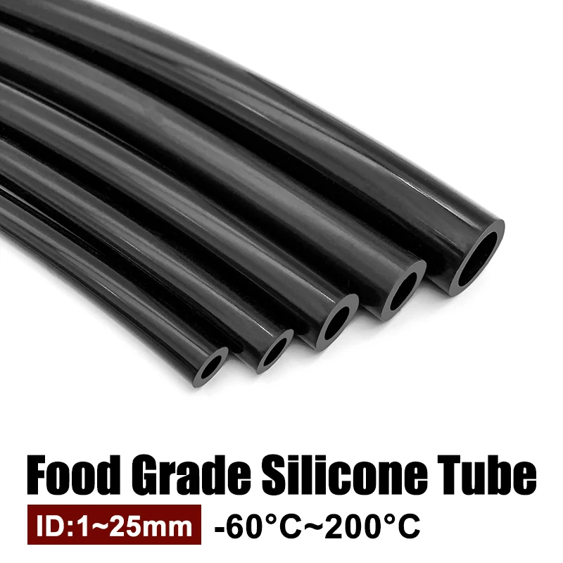 Silicone Tube Rubber Hose 1M Black Silicone Tube Flexible Rubber Hose 1 2 4 5 6 7 8 9 10 11 12 14 16 25mm Flexible Soft