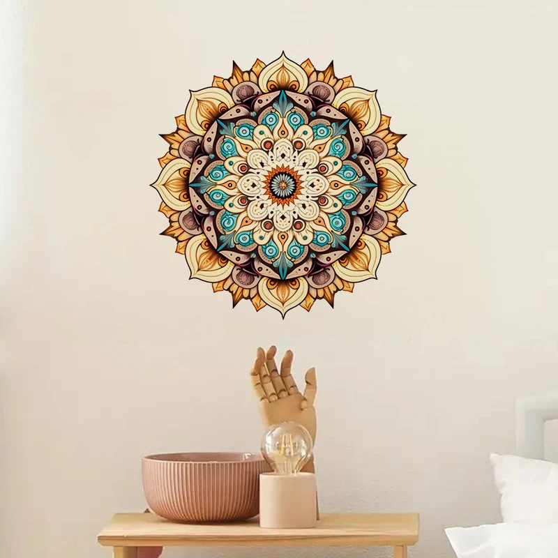 Wall Stickers 1pc Vivid Mandala Sticker Water-proof Home Wall Decal Used for Wall Bathroom Cabinet Door Toilet Car Laptop