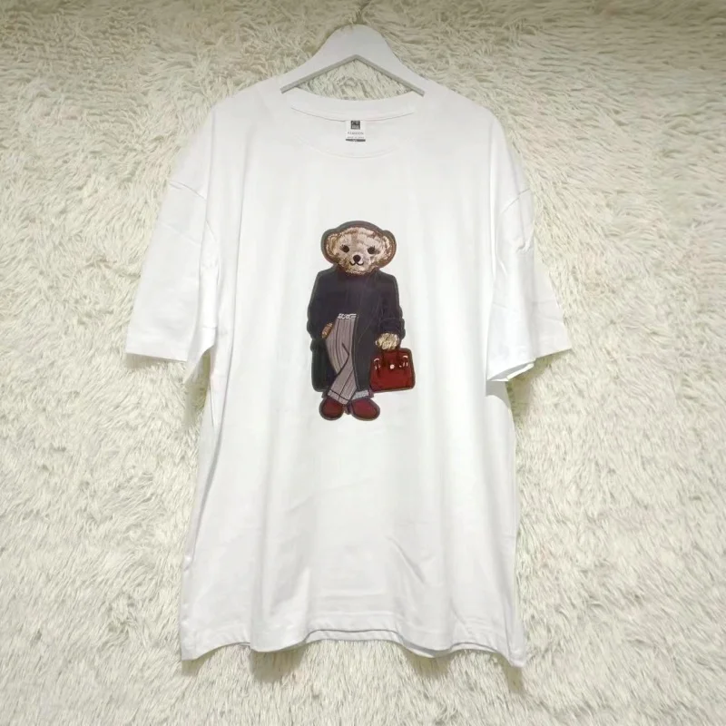thumbnail image 1 of Camiseta de marca de lujo con estampado de alta gama para hombre Ralph Bear Camiseta holgada para mujer Lauren Bear Verano 2024 Nueva camiseta de gran tamaño M-3XL, 1 of 5
