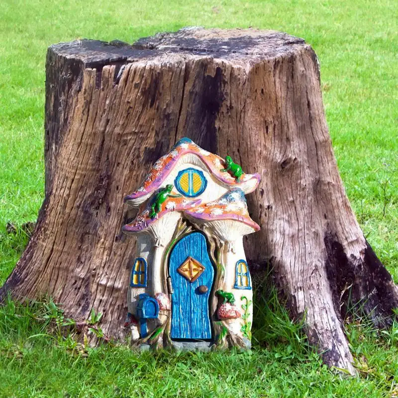 Porta fatata in miniatura in legno, 6 pezzi, decorazione per piante, vaso da esterno