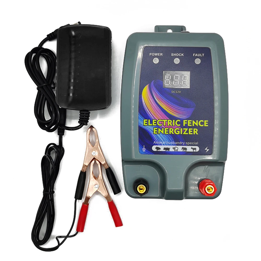 Electric Livestock Fence Animals Raise Fence Energiser High Power 3 Power-supplying Modes for Poultry Farm