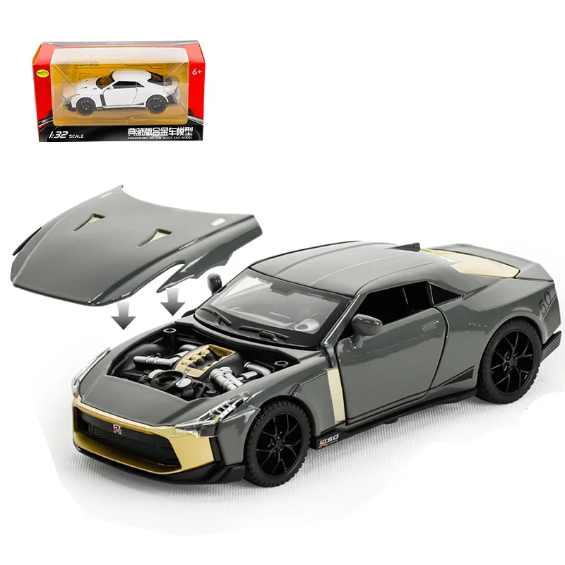 

Модель автомобиля Nicce 1:32 Nissan GTR-R50, Спортивная модель автомобиля под давлением из металлического сплава, модель автомобиля со звуковым интерфейсом, коллекция детских игрушек, подарки