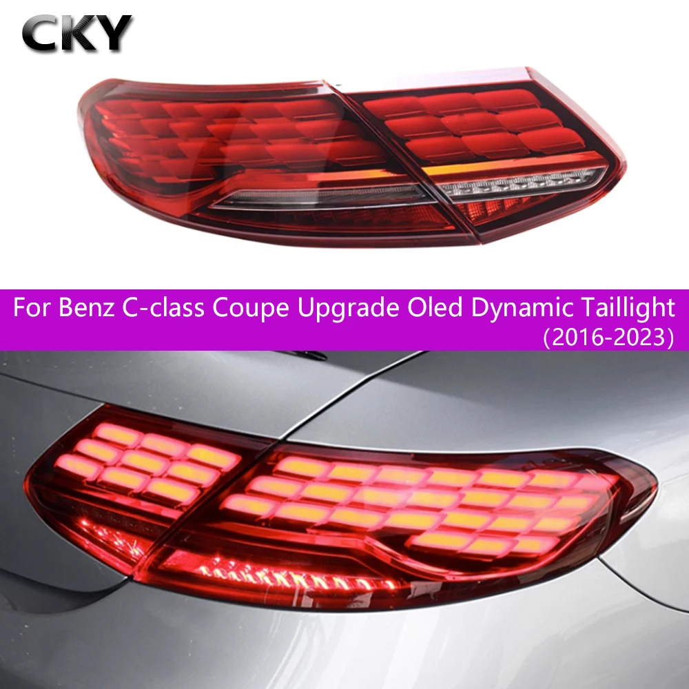 

Car Taillight For Benz C-class Coupe Upgrade Oled Dynamic 2016-2023 Turn Singal Lamp Accessories Brake Fog Lights Plug Play