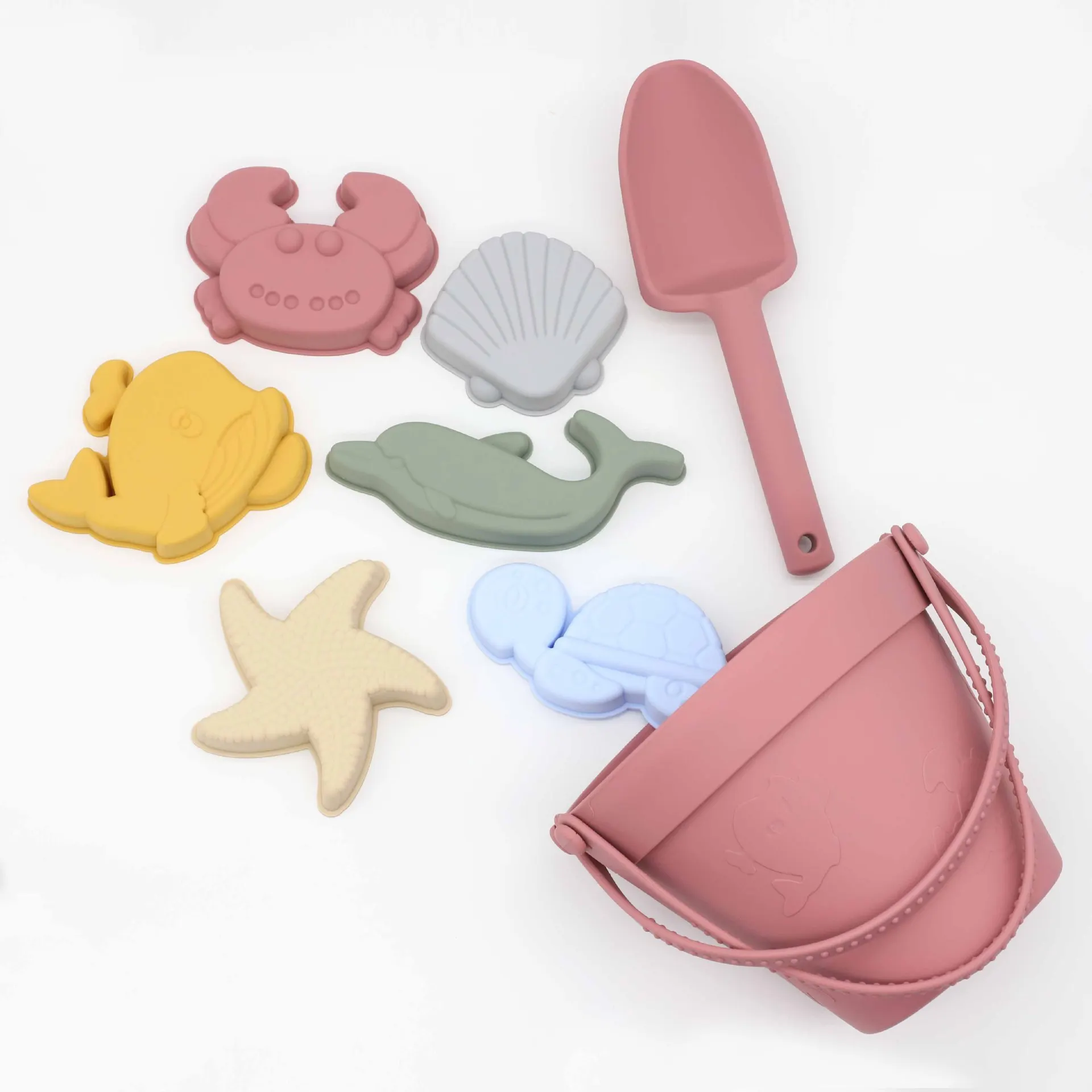 8Pcs Summer Beach Toys Kids Soft Silicone Sandbox Set Beach Game Toy Send Children Play Sand Water Play Tools Swim Game