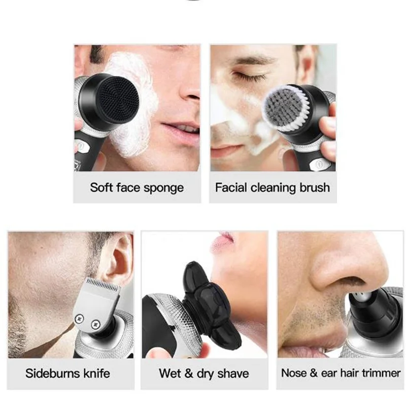Electric Bald Head Shaver For Man 5D Skull Razor Floating Rotary Shaving Machine Baldhead Shave Clipper Face Grooming