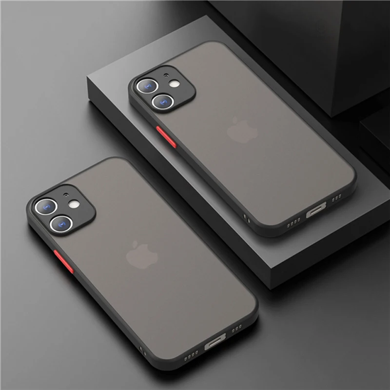 Luxury Matte Clear Square TPU & Hard PC Protective Case