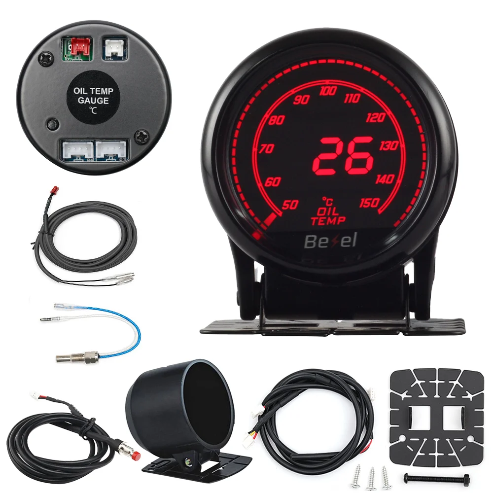 HA Accessories 2Inch 52mm Digital Auto Gauge Meter 10Color Oil Pressure Turbo Boost EGT Exhaust Temp Tachometer Water Oil Temp
