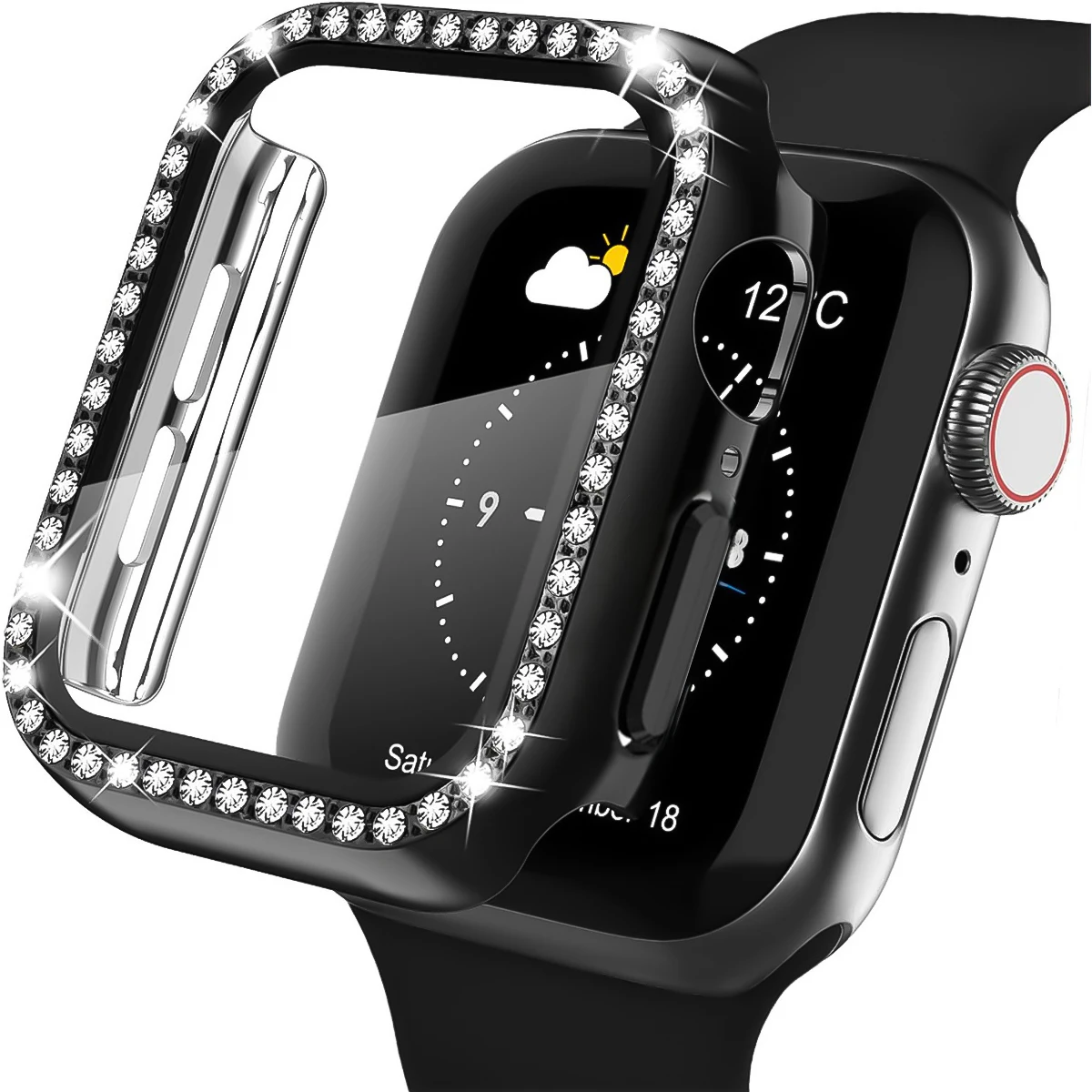 Diamond Glass Apple Watch Bling Bumper Protector Case