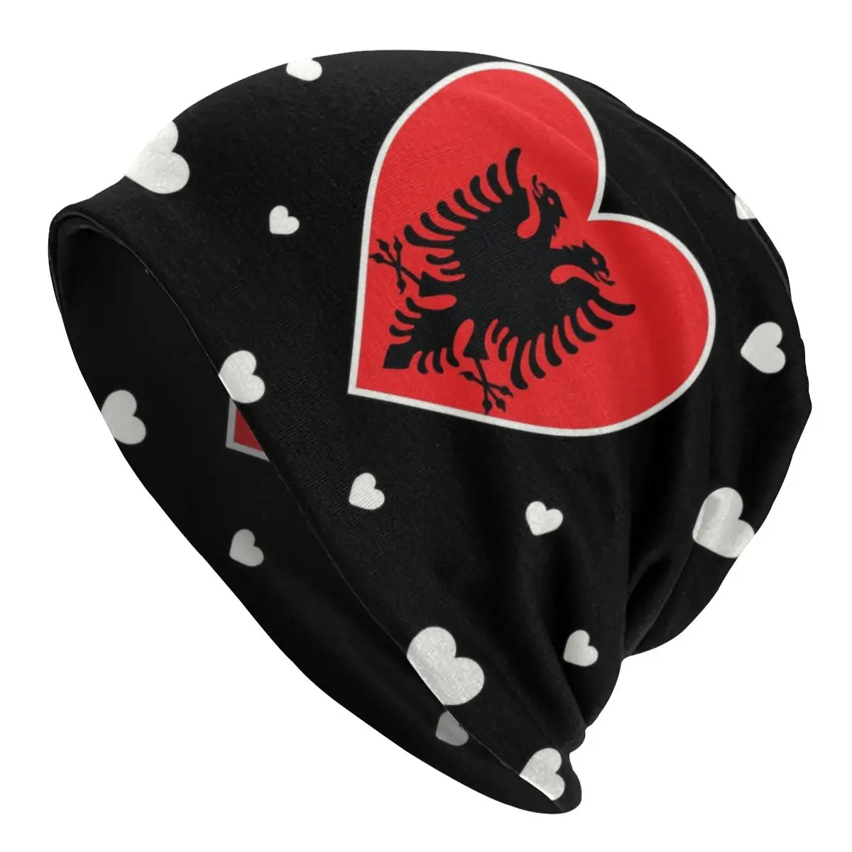 

Зимние теплые шапки унисекс с флагом Албании и сердечками