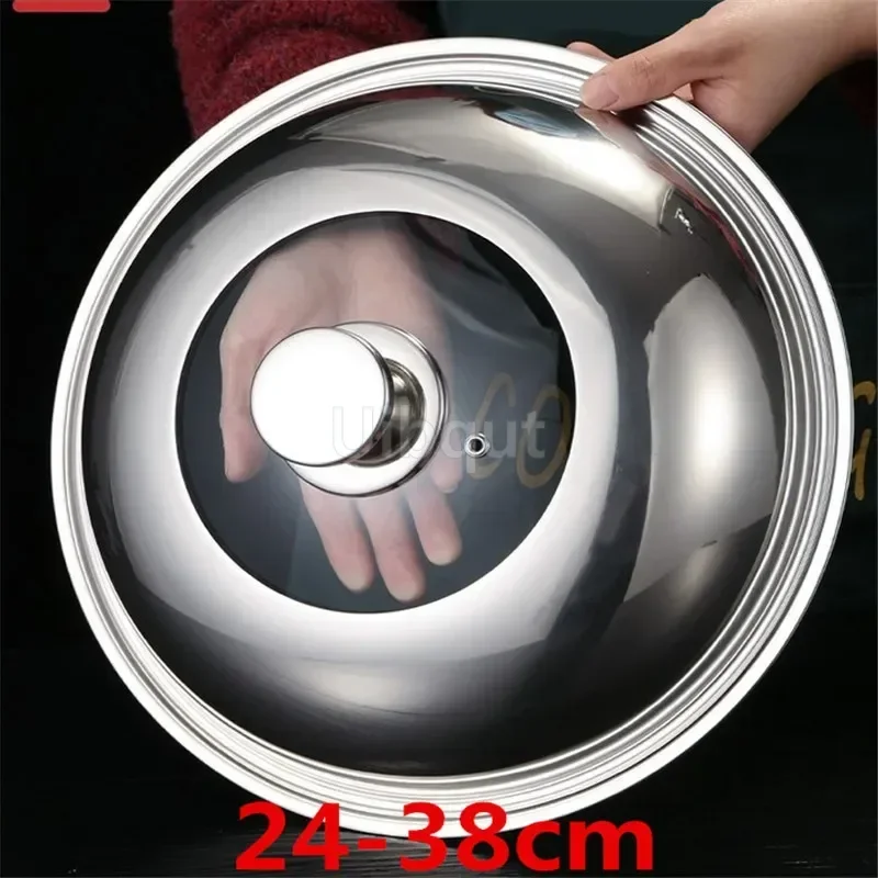 24-38cm Frying Pans lid Wok Pan Lids Stainless Steel Pot Lid General Pan Kitchen Glass Lid Tempered Frying stove cover glass pot lid glass lid