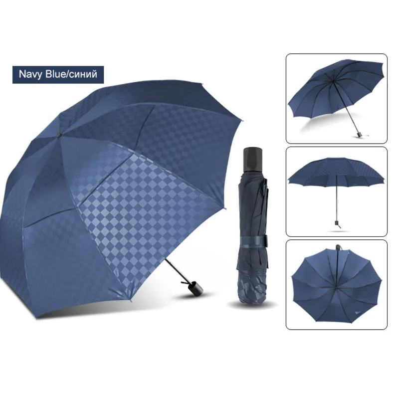 

Складной зонт от дождя для мужчин и женщин, деловые складные зонтики в темную сетку для всей семьи, путешествий