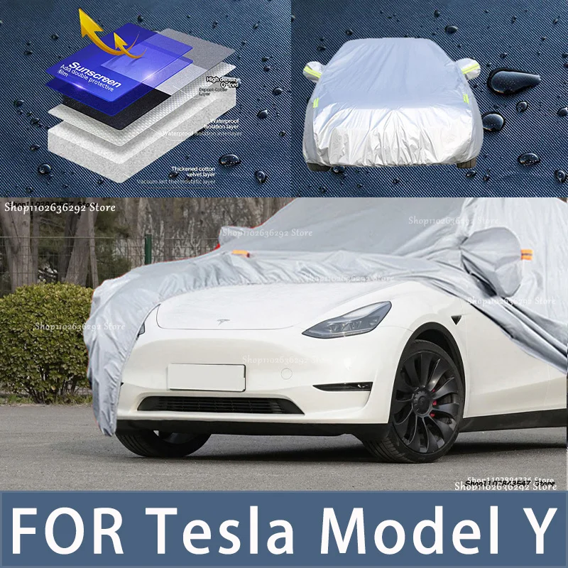 For Tesla Model Y Outdoor Protection Full Car Covers Snow Cover Sunshade  Waterproof Dustproof Exterior Car accessories - AliExpress