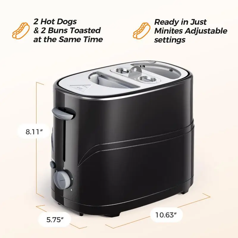 Tastyle Hot Dog and Bun Toaster with Adjustable Settings and Drip Tray 4