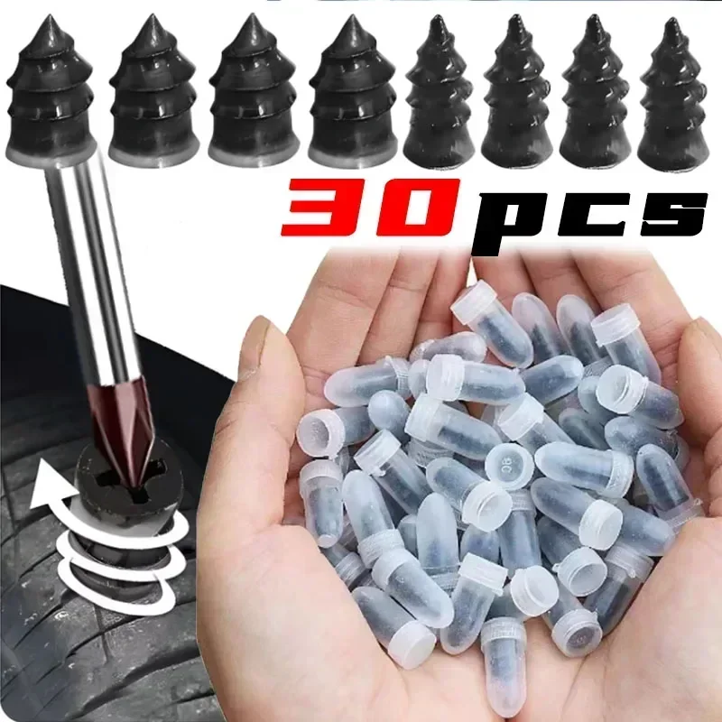 10/30Pcs Car Motorcycle Vacuum Tyre Repair Nails Truck Scooter Bike Tire Puncture Repair Tubeless Tools Rubber Metal Accessories