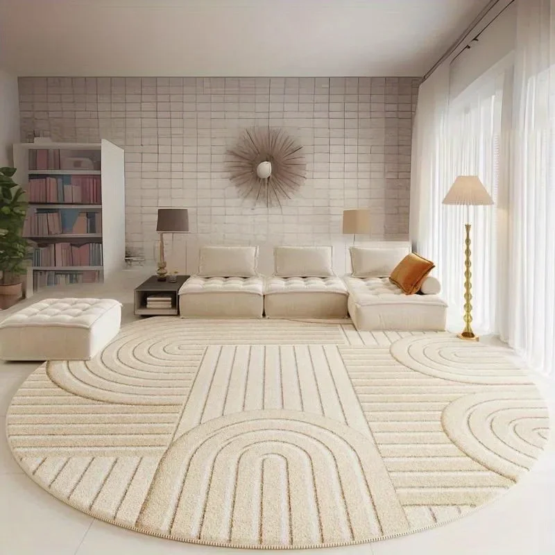 Round Fluffy Carpet for Living Room Soft Floor Mat White Hairy Nursery Play Mat Children Plush Minimalist Style Bedroom Rugs plush rug decorative carpet plush carpet plush play mat