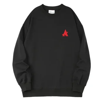 Comfortable Men's Full Cotton Hoodies & Sweatshirts - AMI AMORING Loose Fit Sports O-Neck Sweatshirt