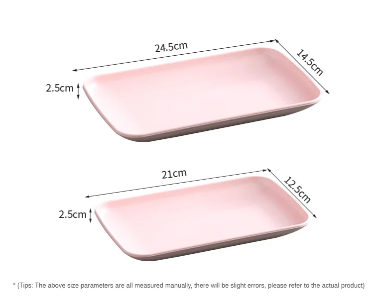 Creative Wheat Straw Rectangular Plate Dessert Sushi Pasta Plate Dishes Dinner Healthy Tableware Kitchen Cooking Utensils dining dish