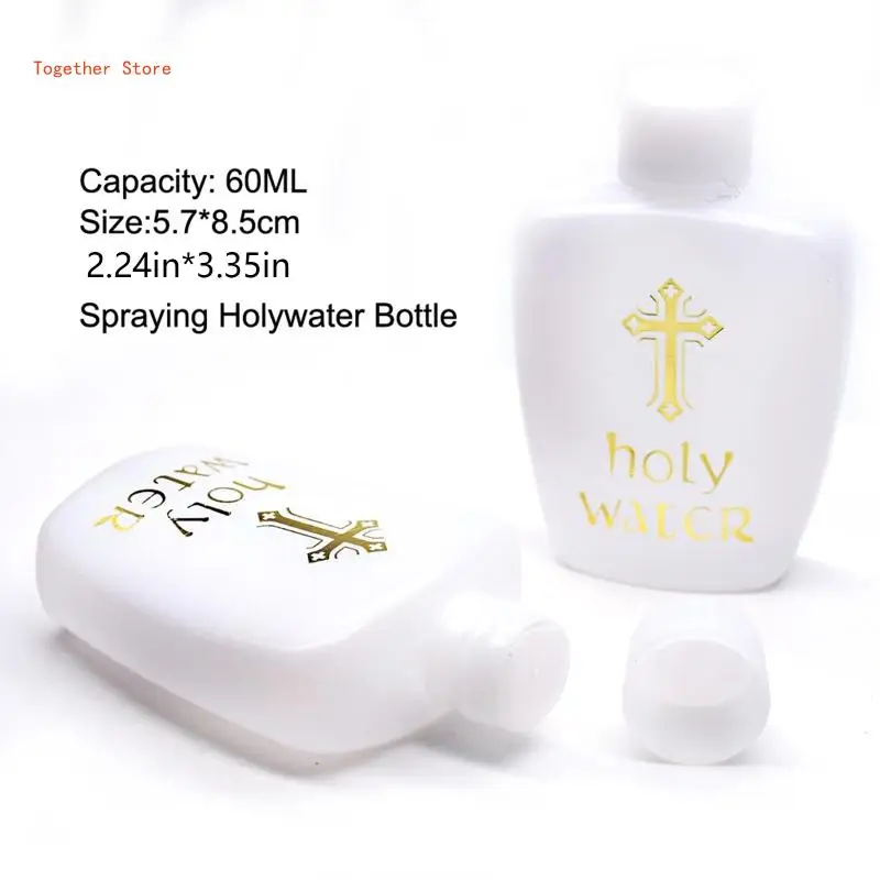 Catholic Bottle Empty Holy Water Bottles 60ml Catholic Christian Holy Water Bottle Gold for Cross Holds Lourdes 6XDD holy water bottle