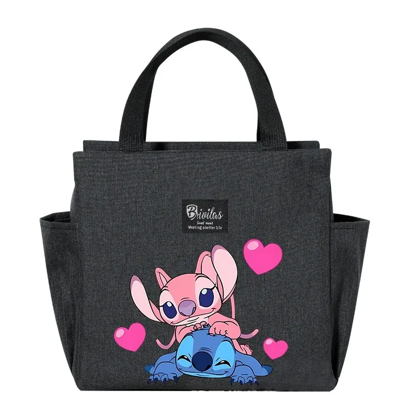 thumbnail image 1 of Bolsa de almuerzo con diseño de Stitch de Disney, linda bolsa bento con dibujos animados, bolsa bento con aislamiento para picnic, bolsa de almuerzo para estudiantes y trabajadores de oficina, 1 of 5