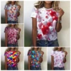 3D Love Print T Shirts Clothes Child Girl Summer Round Neck Fashion Casual Tees Summer Outdoor Short Sleeve Tops Childs Clothing 2