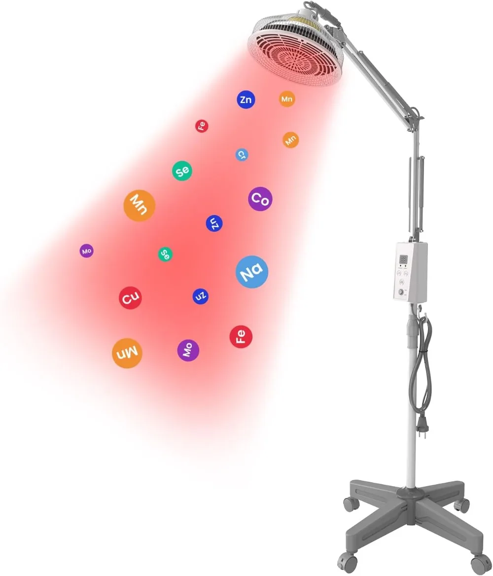 NEW Infrared lamp Red Light Therapy with Base, 2 in 1 Infrared Heat Lamp Device with 275W Bulb