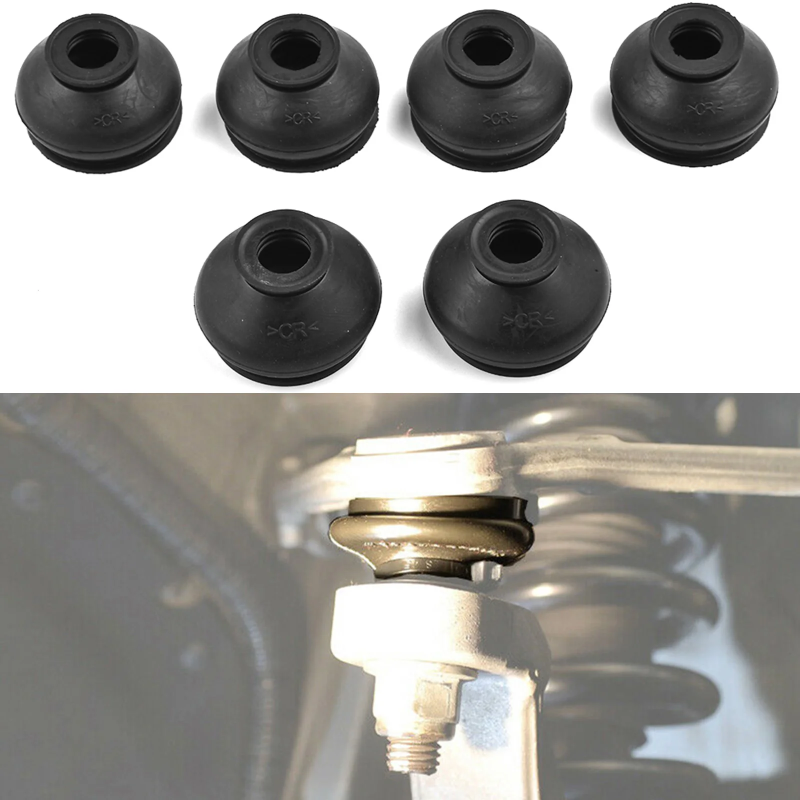 Car Dust Boot Covers Accessories Ball Joint Universal Vehicle 6 Pcs/set Decor Gaiters Parts Replacement Rubber front fork shock dust covers gaiters boots rubber for honda xlr250