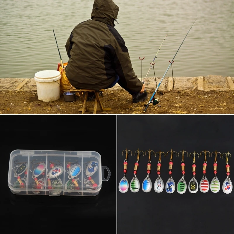 10Pcs Fishing Spoons Lures Trout Baits Casting Fishing Lures Hard Fishing  Lures Spinner Baits Metal Spoon Fishing Lures