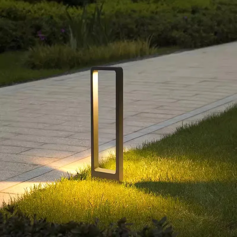 Outdoor Landscape Path Lights LED 7W Black IP54 Waterproof Lawn Post Lights Fixture for Lawn Patio Courtyard Driveway Decoration 2