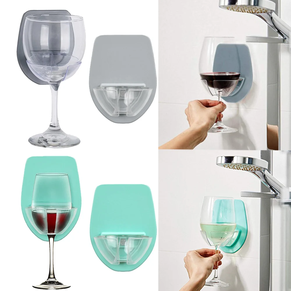 1pc Wine Glass Holder For Bathroom Accessories Shelf Rack Products Bath Shower Organizer Home Red Wine Cup Storage Rack Shelves
