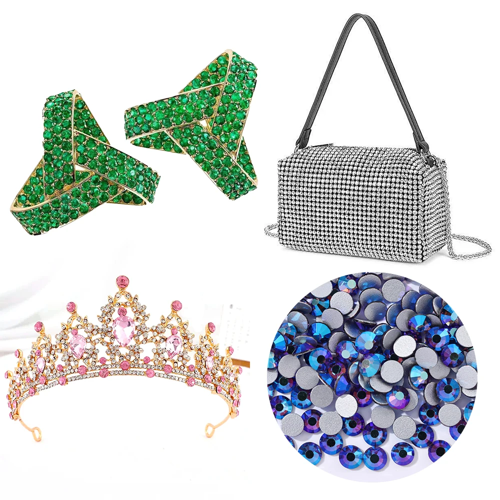 Größe ss6 ss10 ss12 ss16 ss20 Kristall Strass Nicht Hot Fix Flache Rückseite Strass & Stoff Garment strass für nägel dekorationen – Detail 2