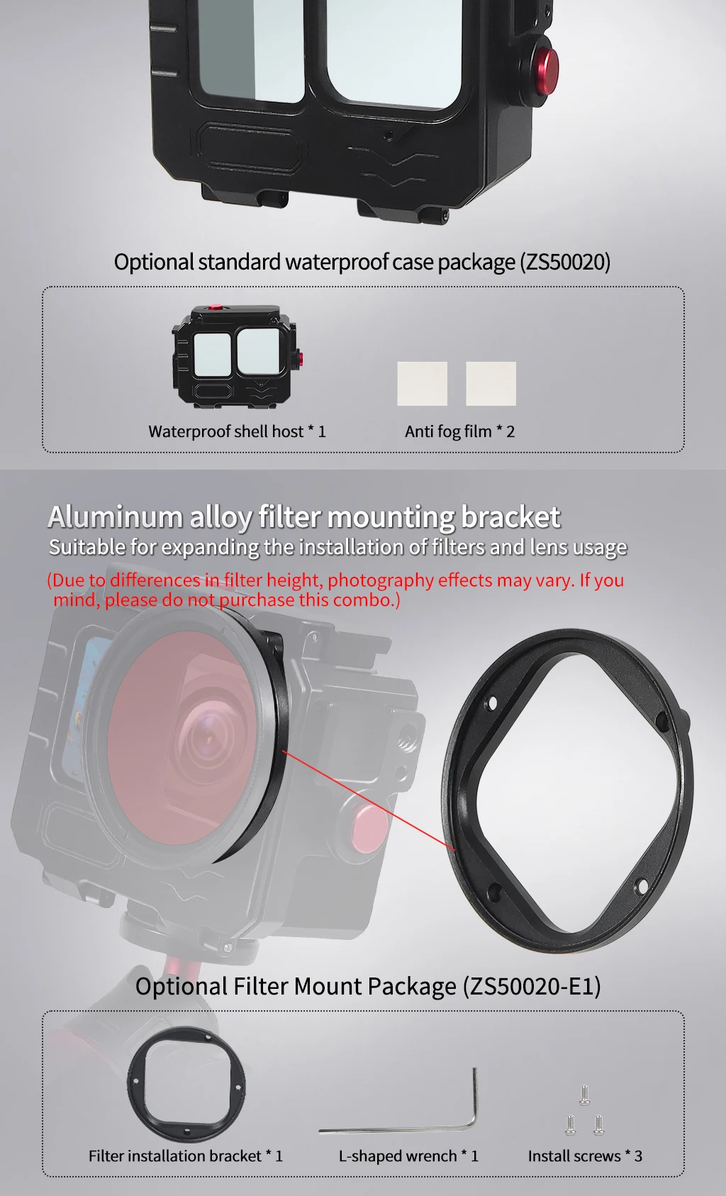 Wasserdichtes Aluminiumgehäuse Unterwasser 40 m Schutzhülle für Gopro Hero 13 12 11 10 9 Zubehör Abschlepp-Kaltschuh-Design – Detail 21