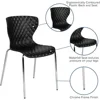 Contemporary Design Black Plastic Stack Chair Ergonomic Contoured Ripple Diamond Pattern Back Stacking Chair Modern Space 6