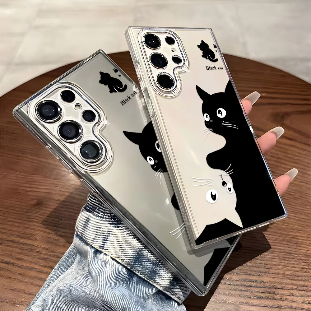 Shockproof Transparent Soft Silicon Cat Phone Case Cover