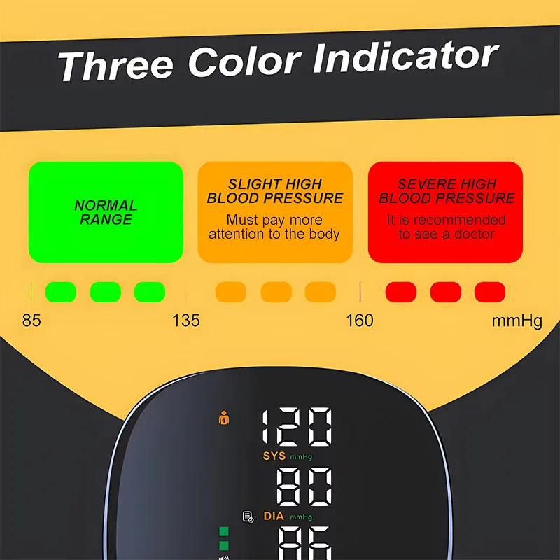 LED Rechargeable Touch Wrist Blood Pressure Meter Electronic Blood Pressure Monitor