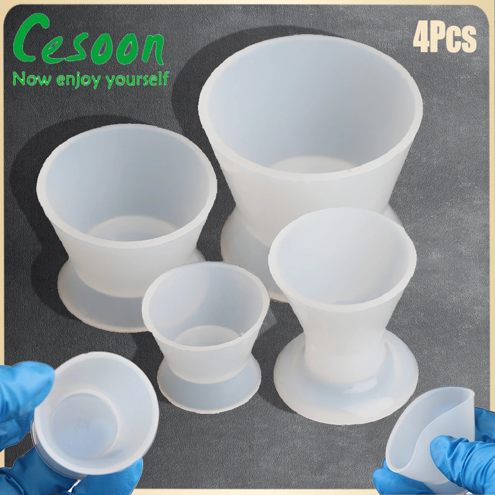 Silicone Dental Mixing Cups - Flexible & Autoclavable Teeth Whitening Tools (Set of 4)