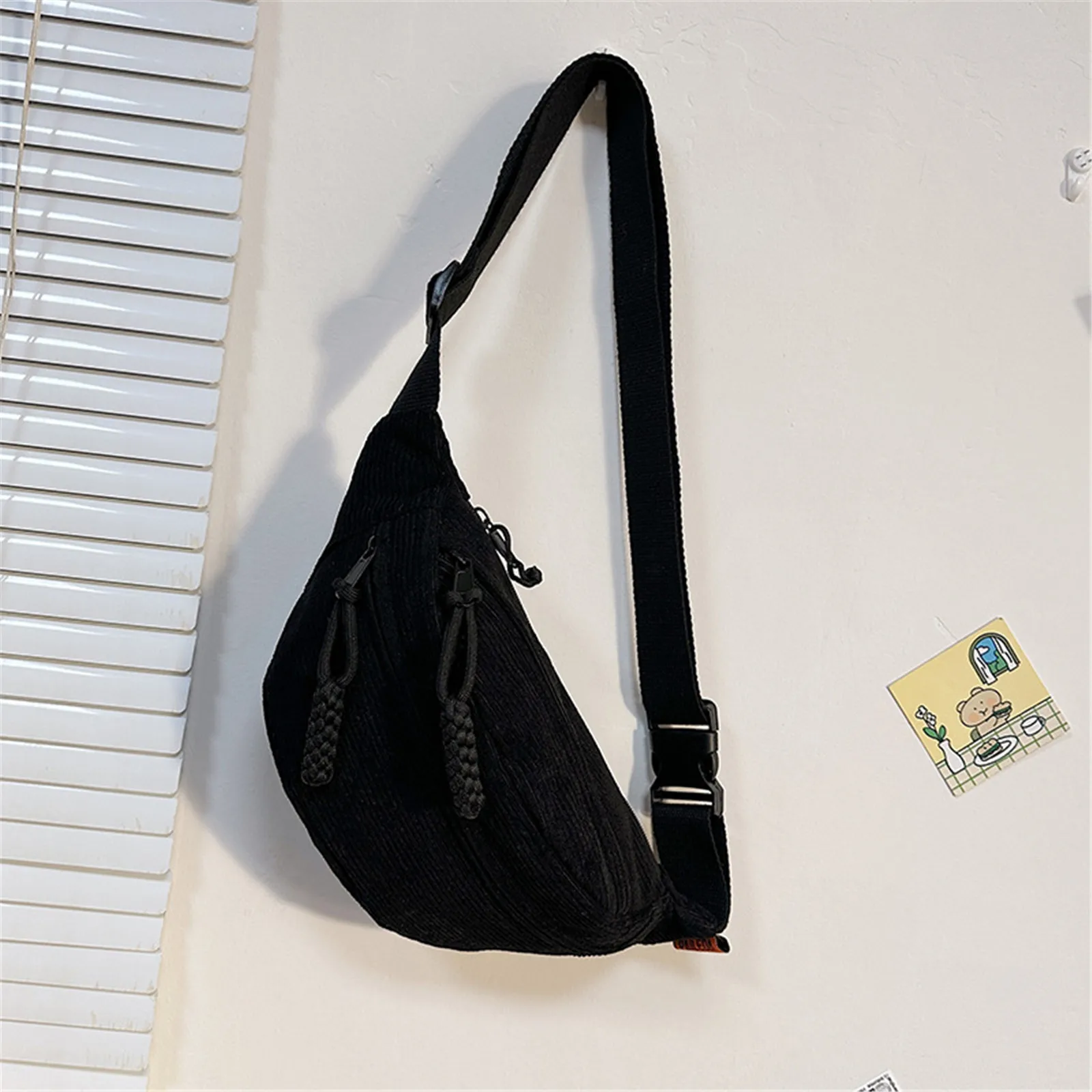 Fashion Fanny Pack Women Banana Fanny Pack Casual Corduroy Belt Bags For Women Hip Shoulder Crossbody Chest Bag