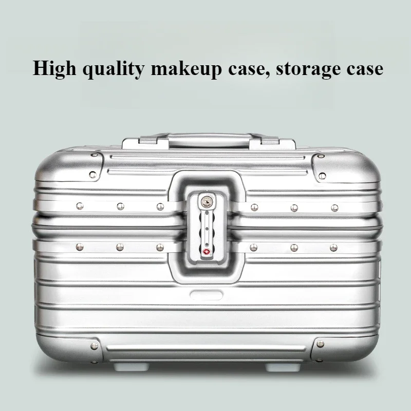 12/17 Inch Metal Aluminum Magnesium Alloy Small Makeup Tool Wash Beauty Bag Cosmetic Case Motorcycle Bag Motorized Tailstock Box
