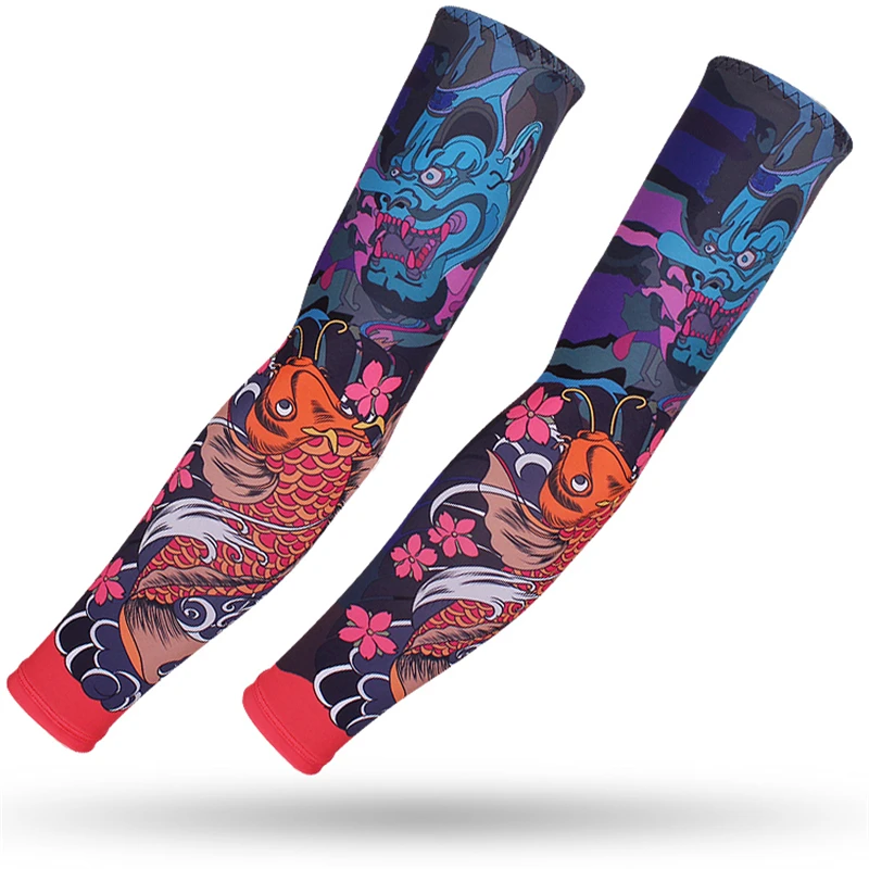 Arm Sleeves 1 pair Tattoo 3D Outdoor Bicycle UV Protection Running Cycling Sunscreen