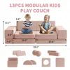 Kids Couch, 12PCS Fold Out Toddler Couch with 2 Balls and Tunnel, Modular Kids Couch for Playroom, Kids Play Couch 2